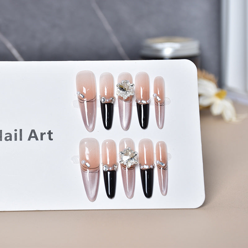 Premium Strass-beschmückte Press-On Nagelverlängerungen Karnz
