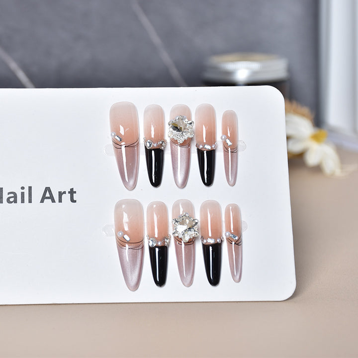 Premium Strass-beschmückte Press-On Nagelverlängerungen Karnz