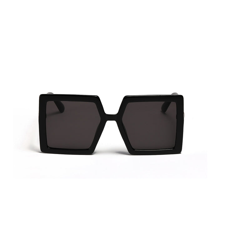 Damen geometrische Sonnenbrille mit modernem, breiten Rahmen Karnz
