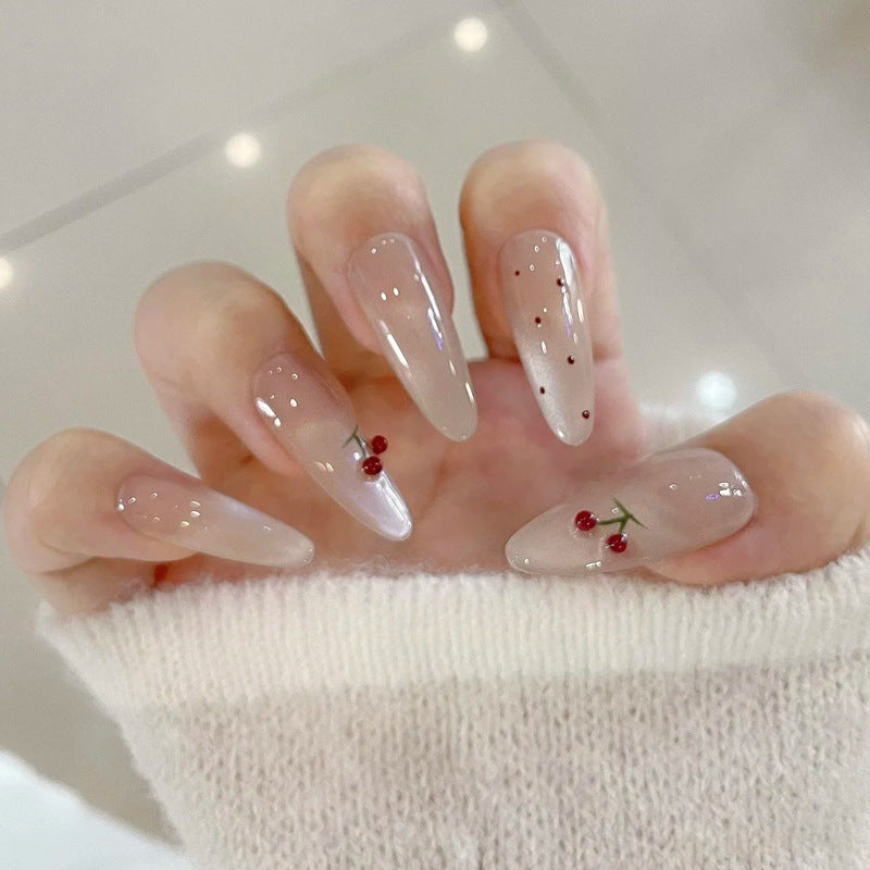 Dekorativer Press-On Nagelset mit Glitter und Strassakzenten Karnz