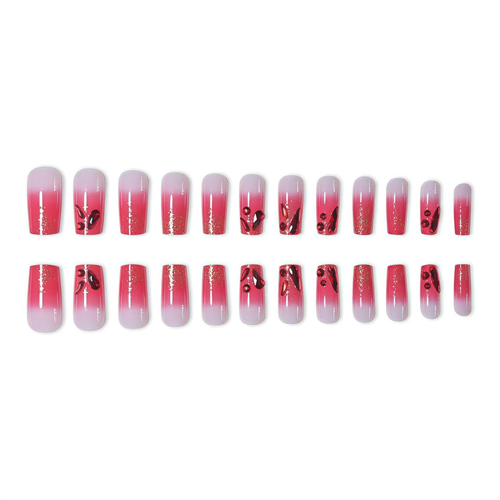 Elegante 3D Edelstein Press-On Nagelkunst Karnz