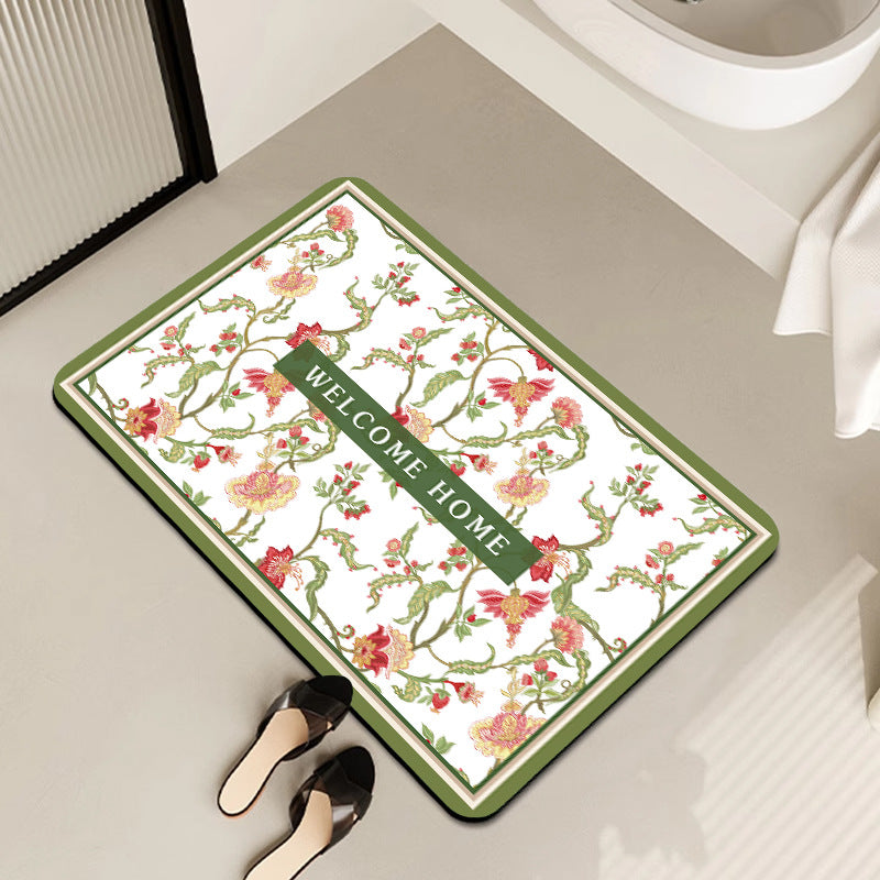 Vintage Floral Pattern Badmatte Karnz