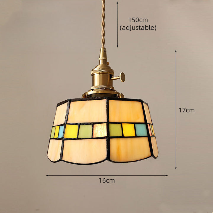 Verstellbare Vintage-Glas-Hängeleuchte
