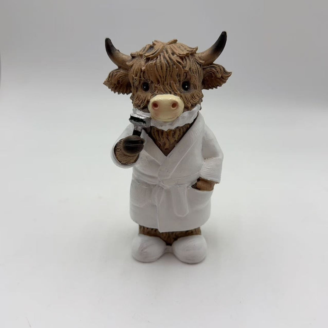 Lustige Highlandrind Badezimmerfigur Karnz