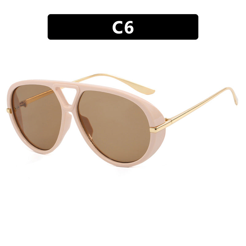 Damen Oversized Sonnenbrille mit elegantem Kunststoffrahmen und verspiegelten Gläsern Karnz