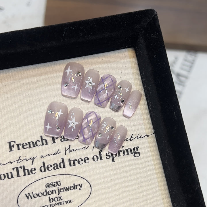 Glamouröse dekorative Press-On Nagelset