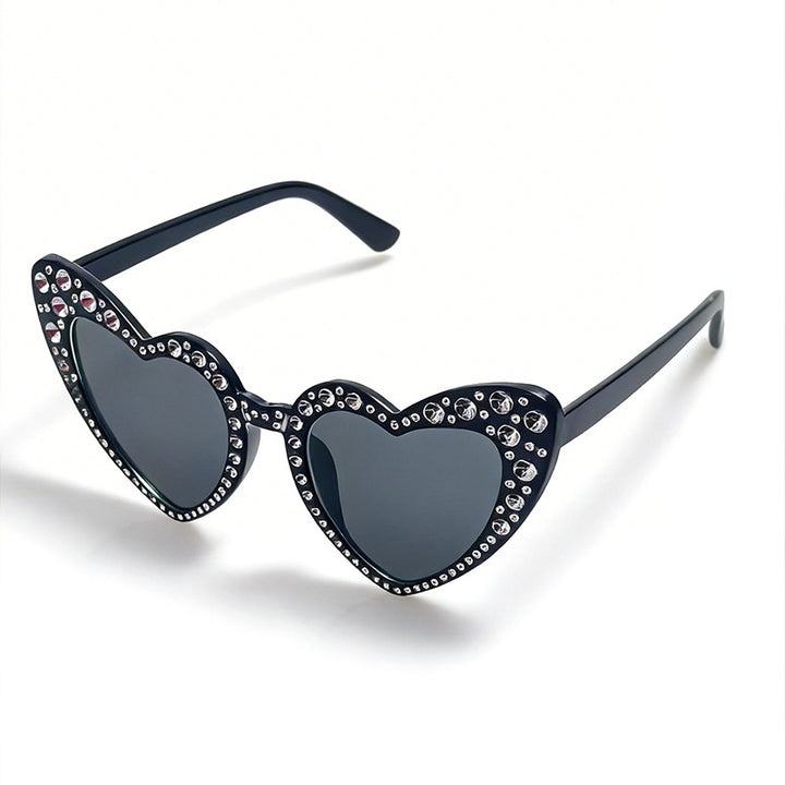 Rhinestone-besetzte Herzförmige Sonnenbrille Karnz