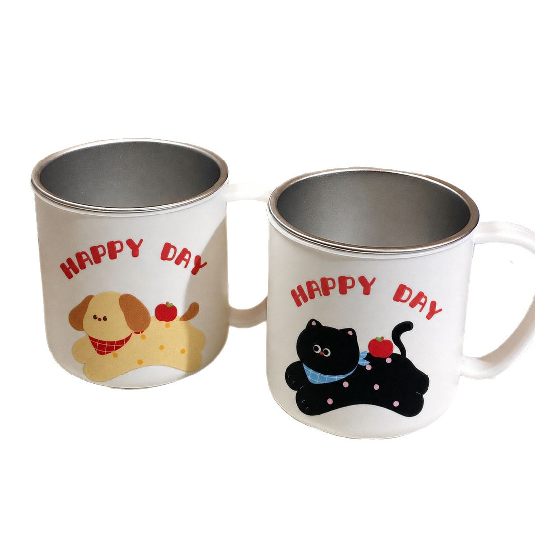 Keramiktasse mit Verspieltem Katzenmotiv und Fröhlichem Schriftzug Karnz