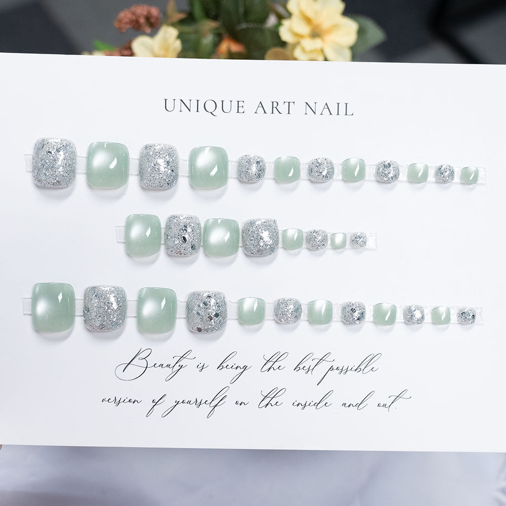Rhinestone-beschichtete Pediküre Nagelkunst