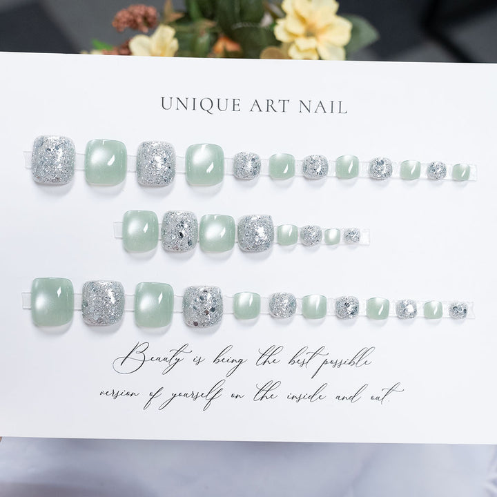 Rhinestone-beschichtete Pediküre Nagelkunst