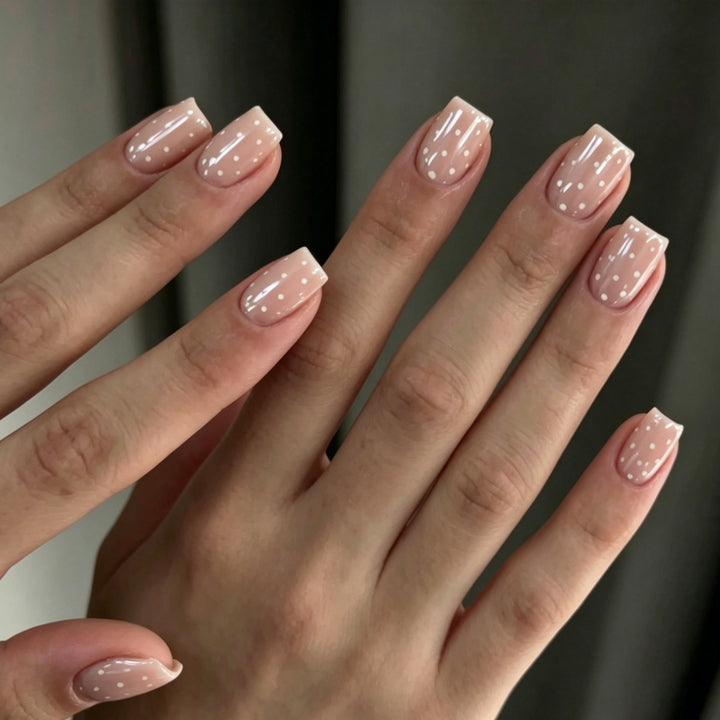 Elegante Glitter- und Punkt-Acryl-Nagelerweiterungen Karnz
