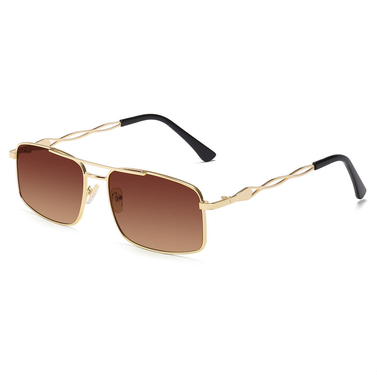 Damen Sonnenbrille mit trendigem rechteckigem Rahmen und gelben Gläsern Karnz