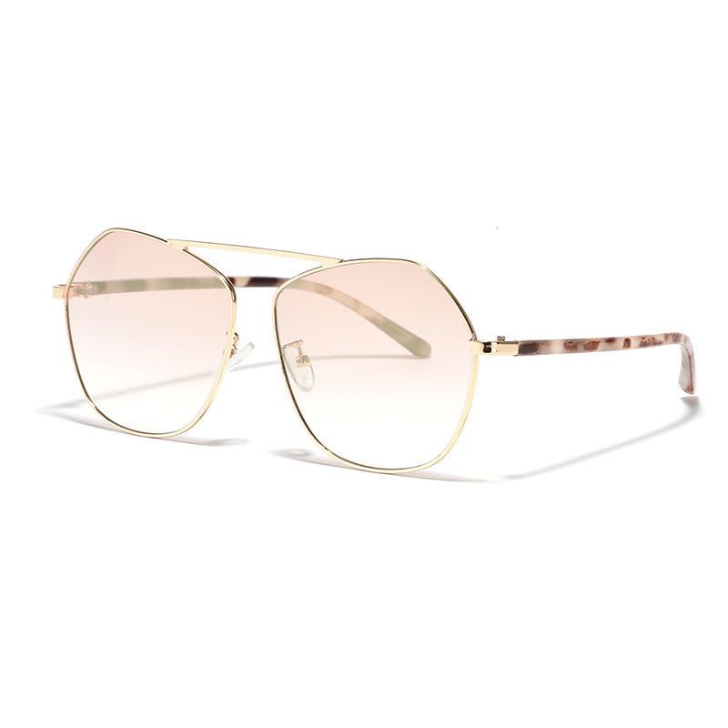 Damen geometrische Sonnenbrille mit luxuriösem Metallrahmen Karnz