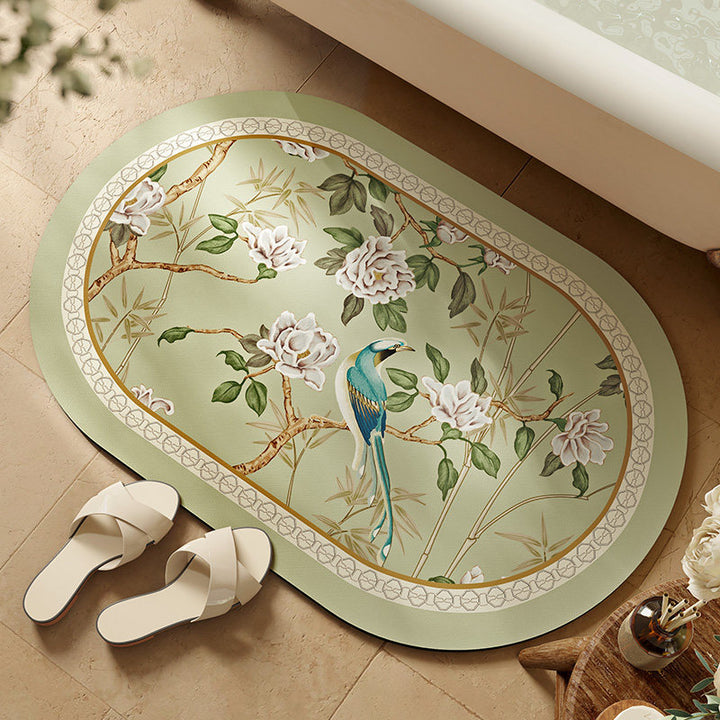 Blumenmuster Scalloped Badematte für das Badezimmer