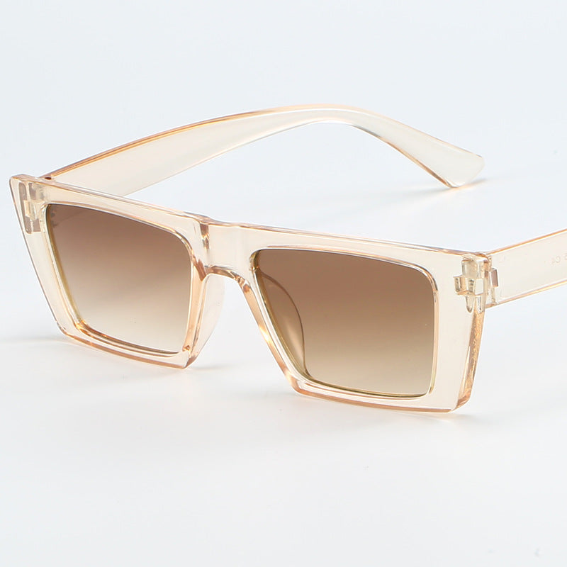 Damen geometrische Sonnenbrille mit trendigem, eckigem Rahmen Karnz