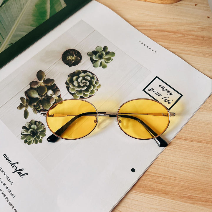 Retro-Ovalrahmen-Sonnenbrille Karnz