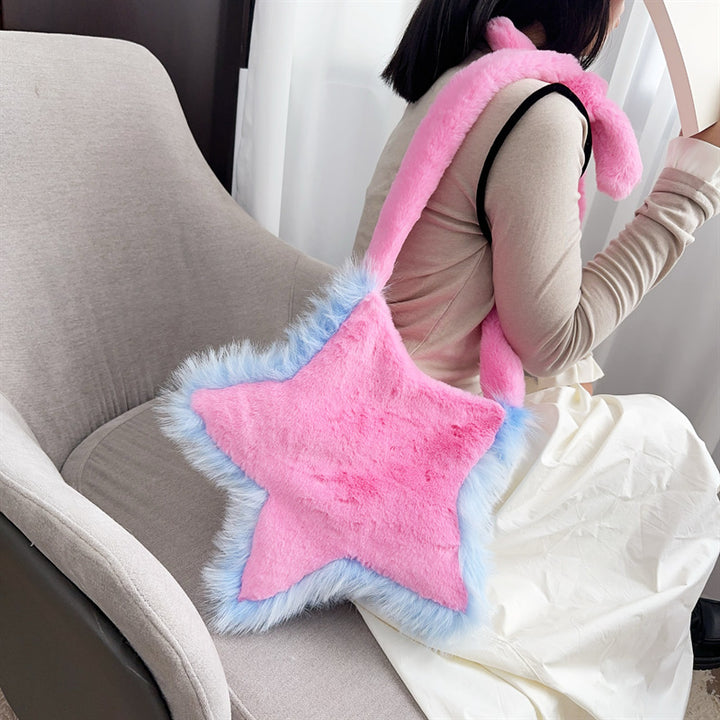 Faux Fur Sternförmige Handtasche