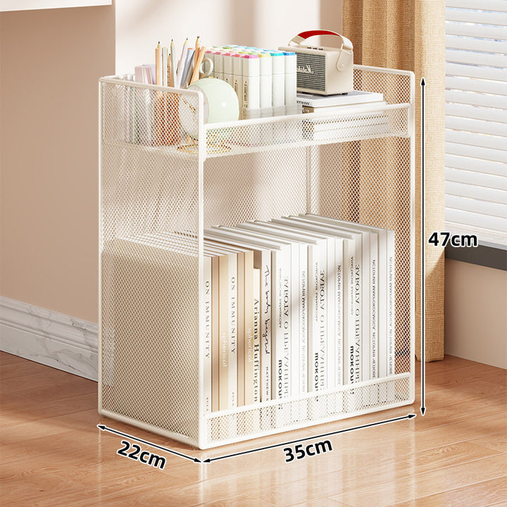 Vertikales Gitter-Mesh Doppeltes Desktop Buch- und Schreibwarenorganizer