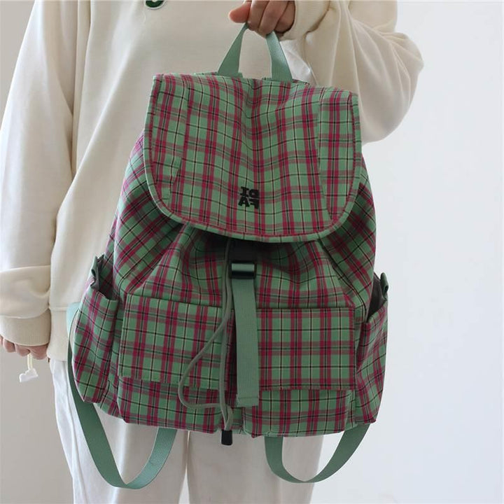 Stylischer Kariert-Muster-Rucksack