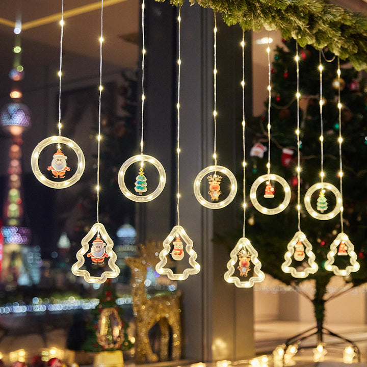 Weihnachtsdekorative Lichtsterne mit Schneeflocken Karnz