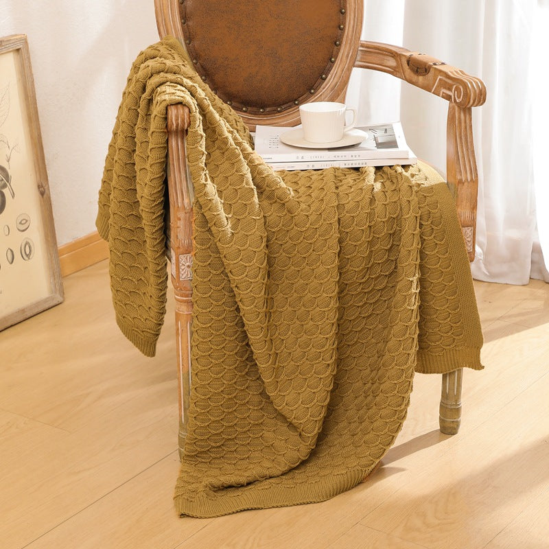 Texturiertes Strickwurfdecke