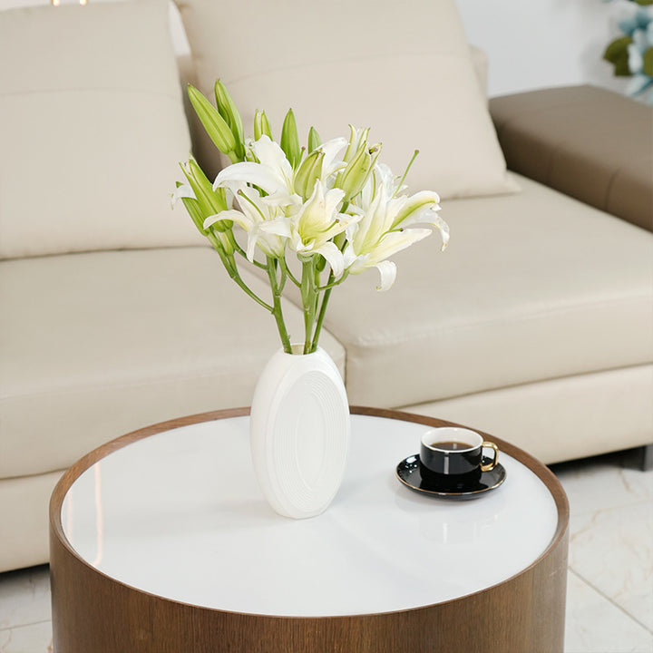 Texturierte ovale dekorative Vase Karnz