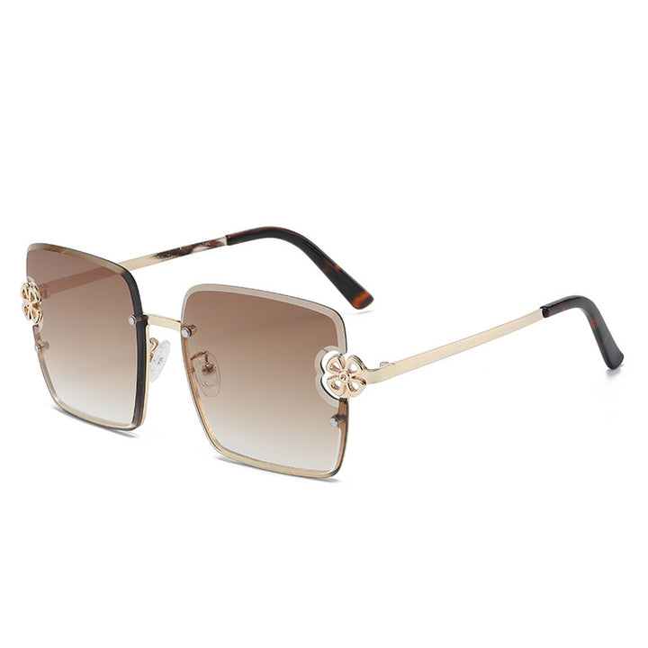 Damen quadratische Sonnenbrille mit floralem Design Karnz