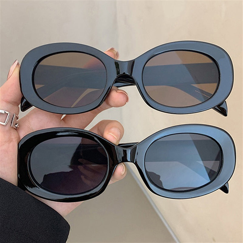 Damen modische Sonnenbrille im eleganten Ovaldesign mit robustem Rahmen Karnz
