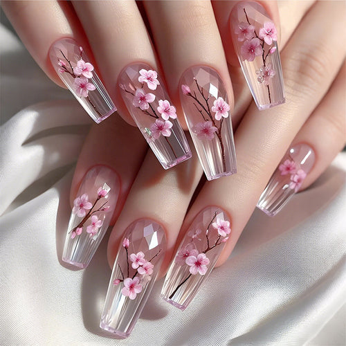Blumen-Design Press-On Nägel