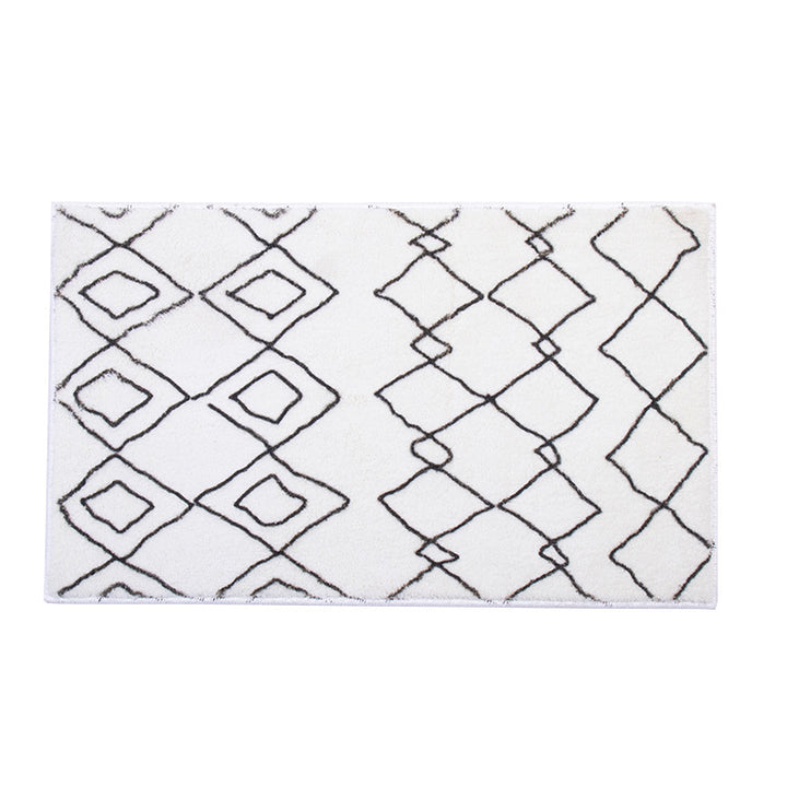 Weicher Hochflor-Badematten-Teppich mit Berber‑inspiriertem Rhombenmuster Karnz