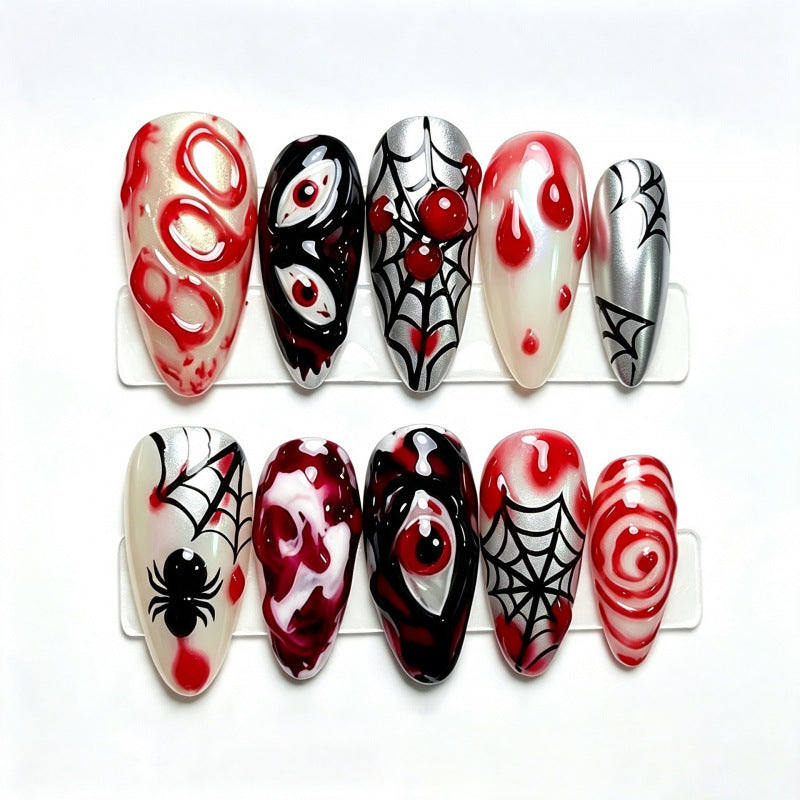 Spooky Themed Press-On Nail Art Set