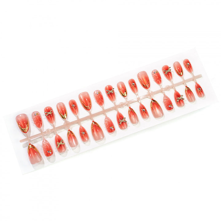 Künstlerisches Blumendesign Press-On Nail Set