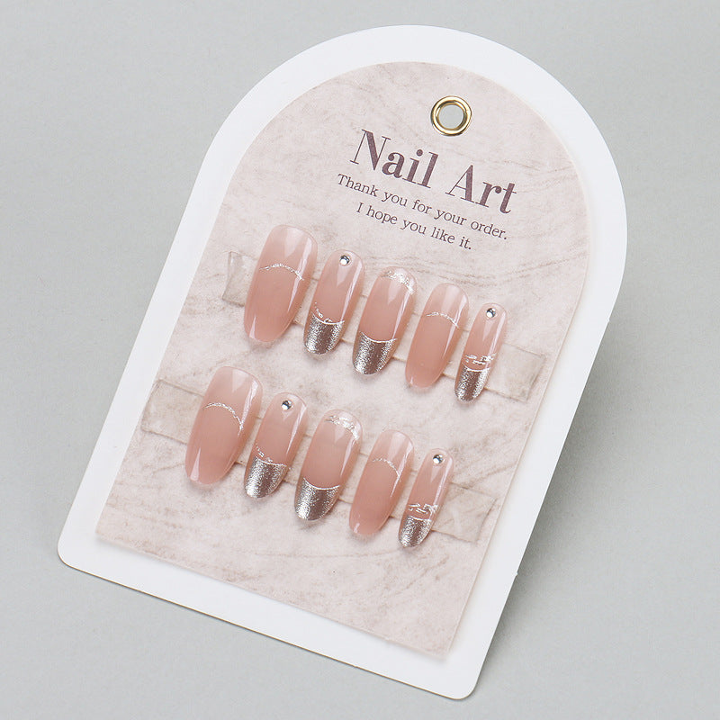 Elegantes Press-On-Nagel-Set mit glitzernden Spitzen Karnz