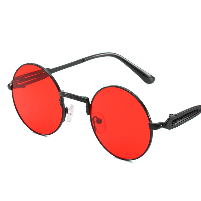 Damen runde modische Sonnenbrille mit feinem Metallgestell Karnz