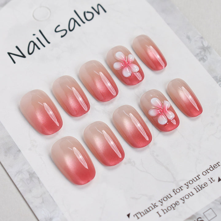 Elegantes Blumendruck-Nagelset Karnz
