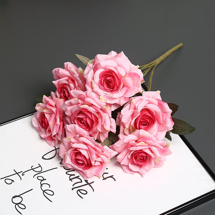 Premium Künstlicher Blumenkopf Rosenstrauß