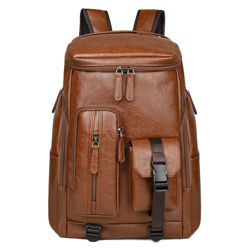 Stylischer Multi-Taschen Kunstleder Laptop Rucksack