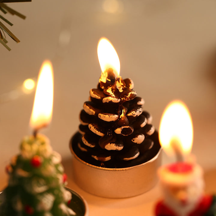 Santa-Figurine-Teelicht-Kerzen-Set für festliche Tischdekoration