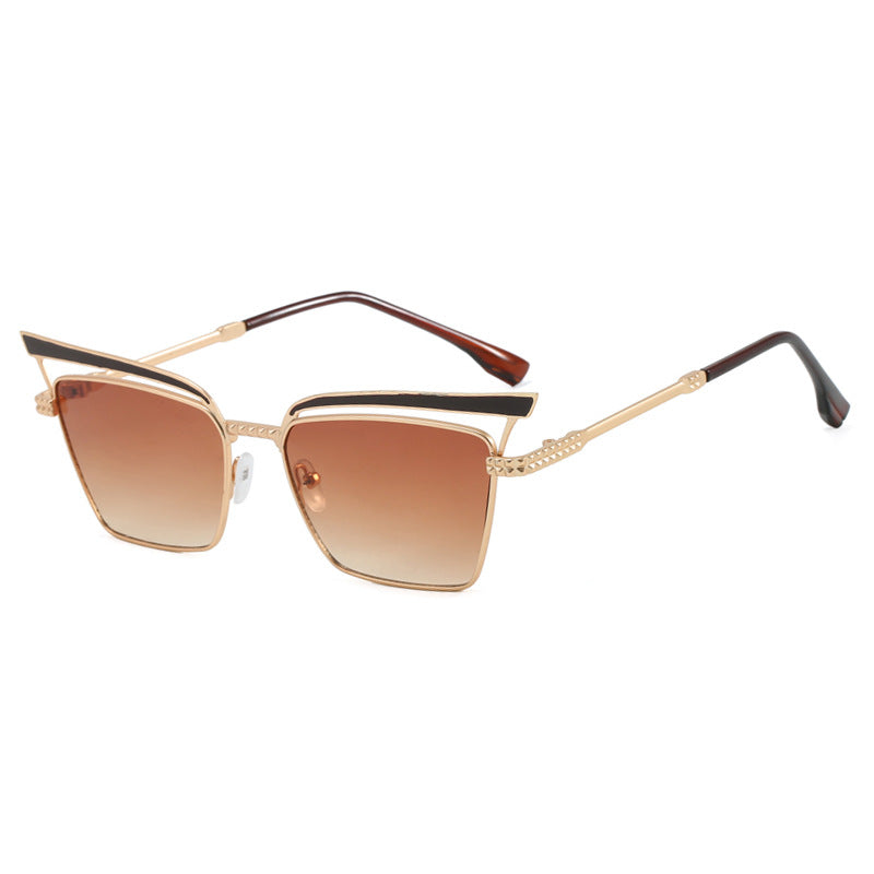 Damen quadratische Designer-Brille mit filigranem Metallrahmen Karnz