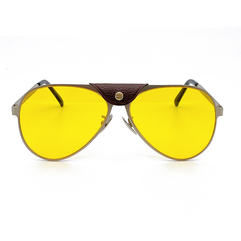 Retro Piloten-Sonnenbrille mit Blau Getönten Gläsern Karnz