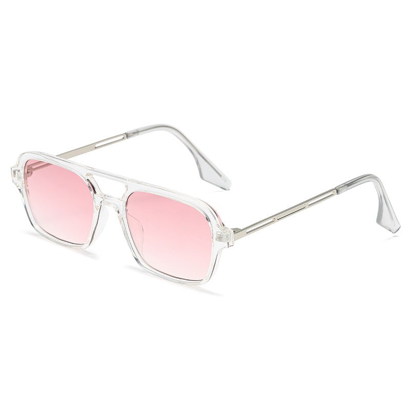 Damen trendige quadratische Sonnenbrille mit transparentem Rahmen und sanften Gläsern Karnz