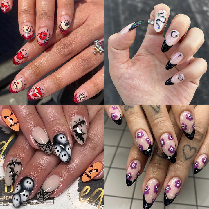 Halloween-Themen Künstlerische Press-On Nagelset Karnz