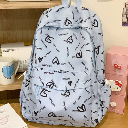 Verspielter Herz-Muster Rucksack Karnz