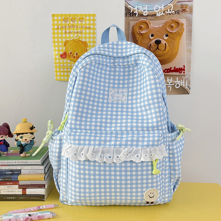 Süßer Gingham-Print-Rucksack Karnz