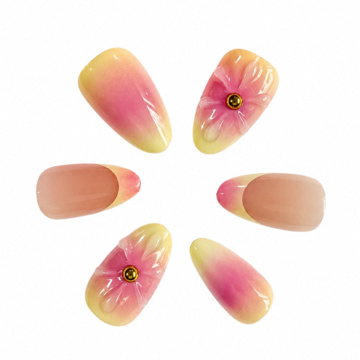 Künstlerisches Floral Press-On Nagelset Karnz 1787395270