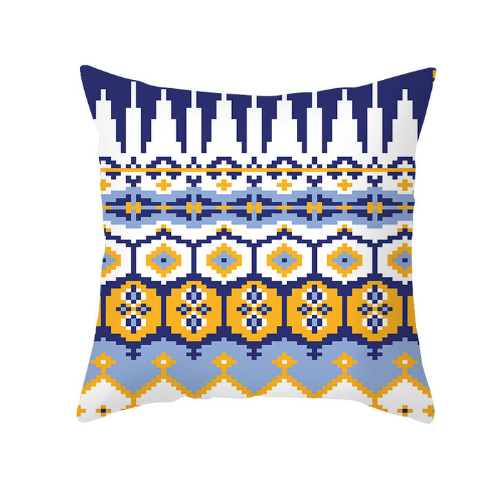 Mediterrane Mandala Baumwoll-Leinen Kissenbezug