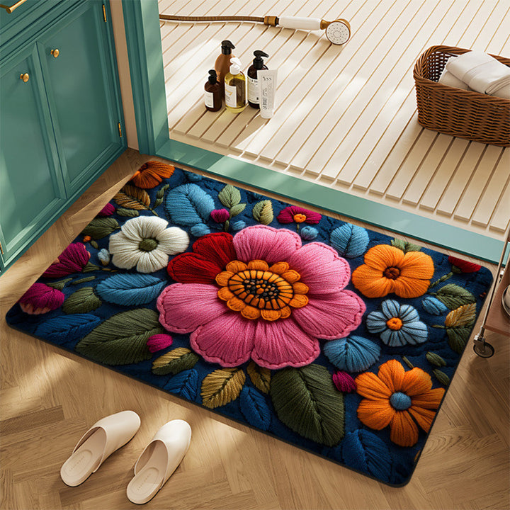 Florales Motiv Badteppich Karnz