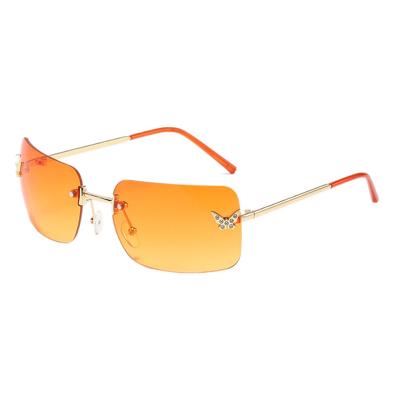 Damen elegante oversized Sonnenbrille mit gewebtem goldenen Rahmen Karnz