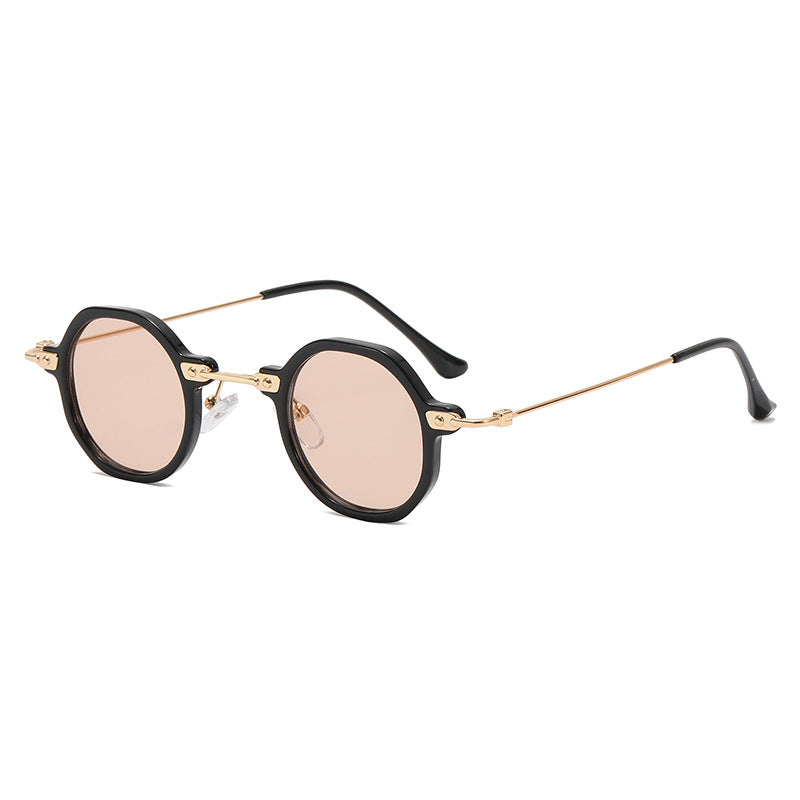 Damen Designer-Sonnenbrille mit hexagonalem Rahmen und luxuriösen Metallakzenten Karnz