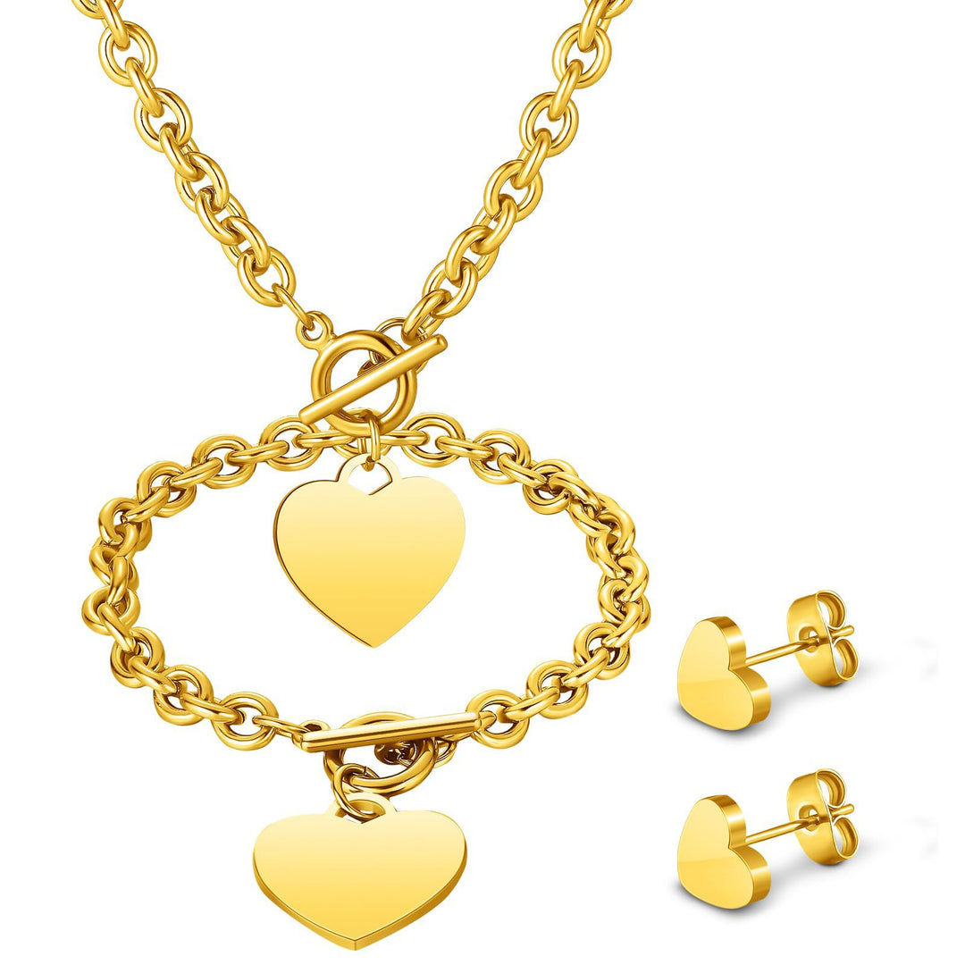 Herz-inspiriertes Schmuckset Karnz